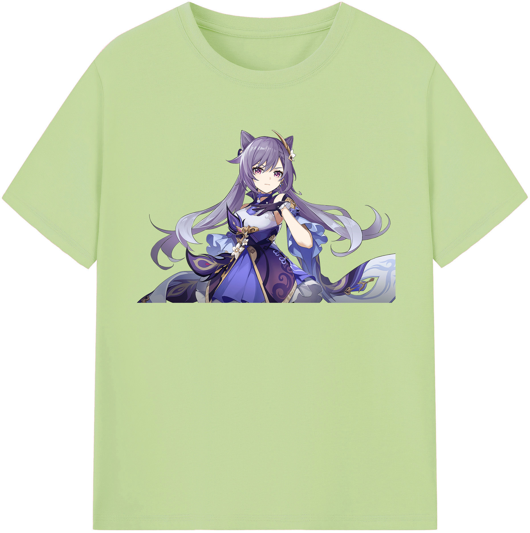 げんし神 刻晴 こくせい genshin Kokusei 綿100％半袖Tシャツ（フロントプリント）